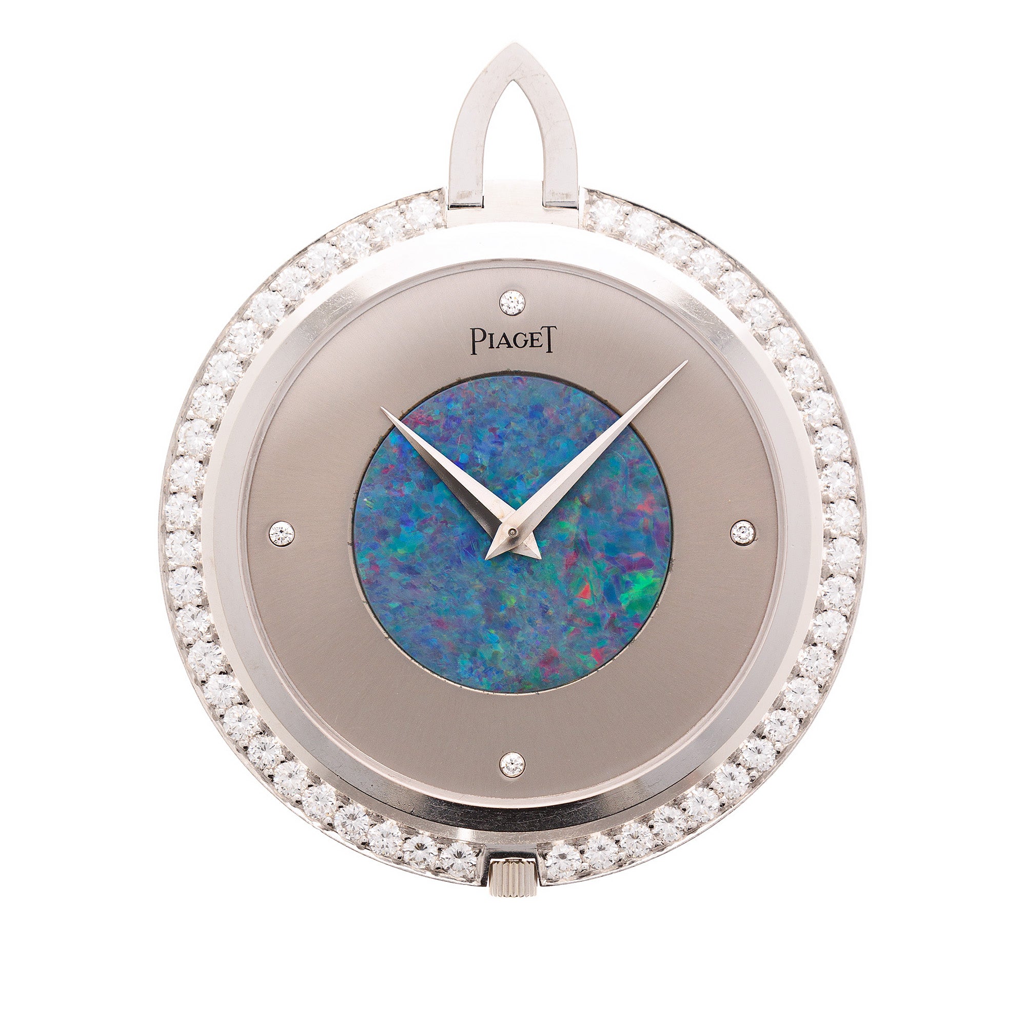 Piaget White Gold and Opal Pendant Watch