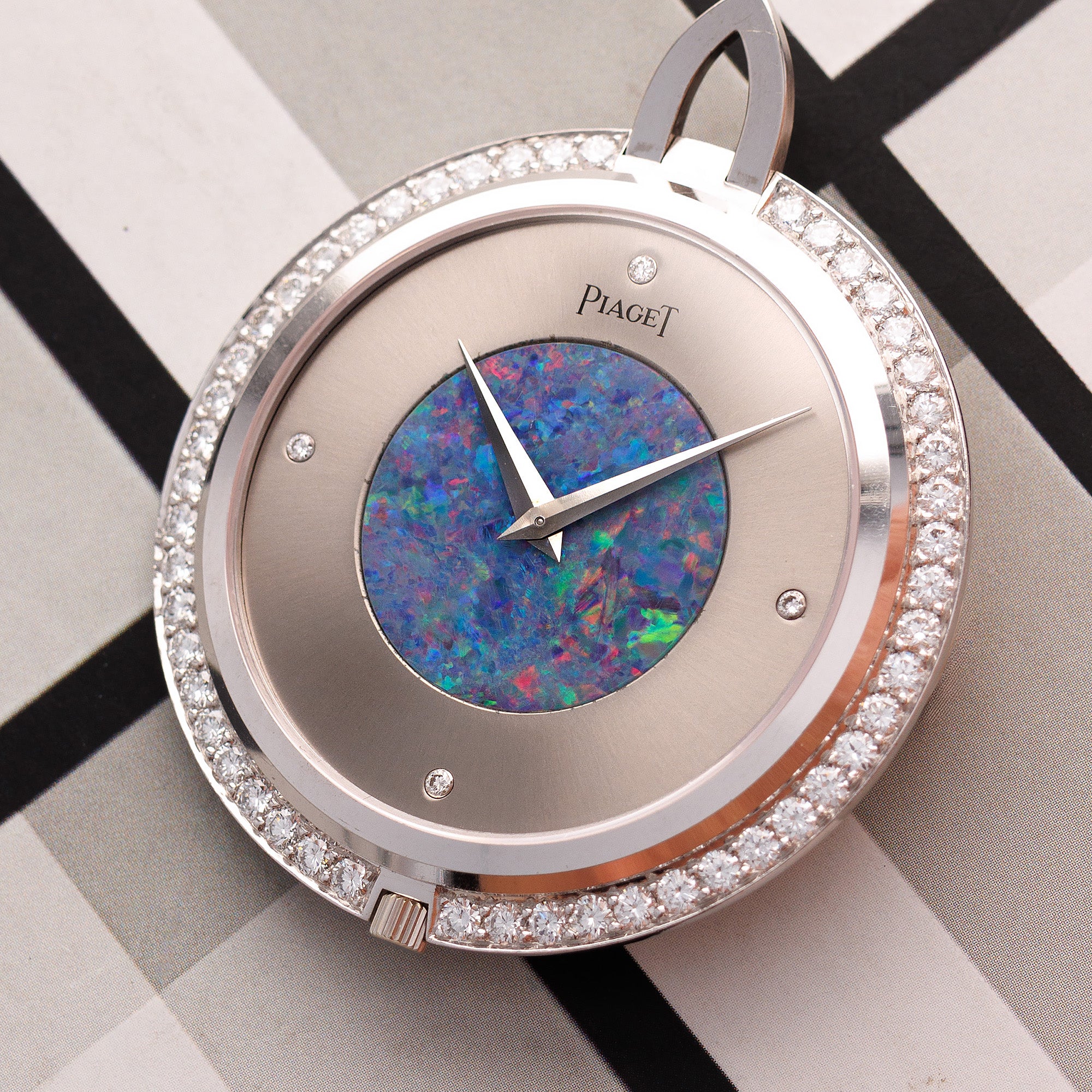 Piaget White Gold and Opal Pendant Watch