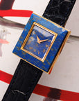 Gucci Yellow Gold and Lapis Square Watch