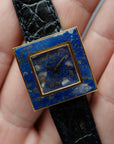 Gucci Yellow Gold and Lapis Square Watch