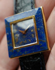 Gucci Yellow Gold and Lapis Square Watch