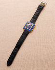 Gucci Yellow Gold and Lapis Square Watch