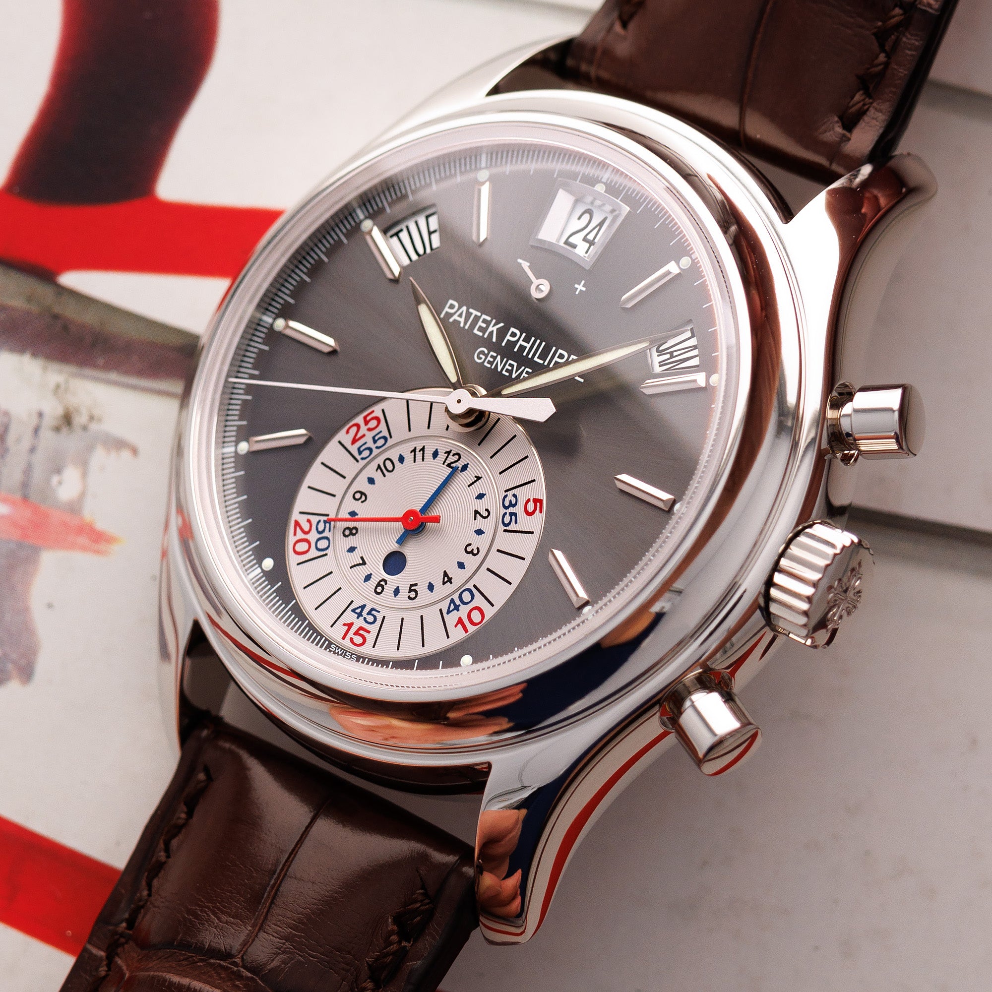 Patek Philippe Platinum Annual Calendar Chronograph Watch Ref. 5960