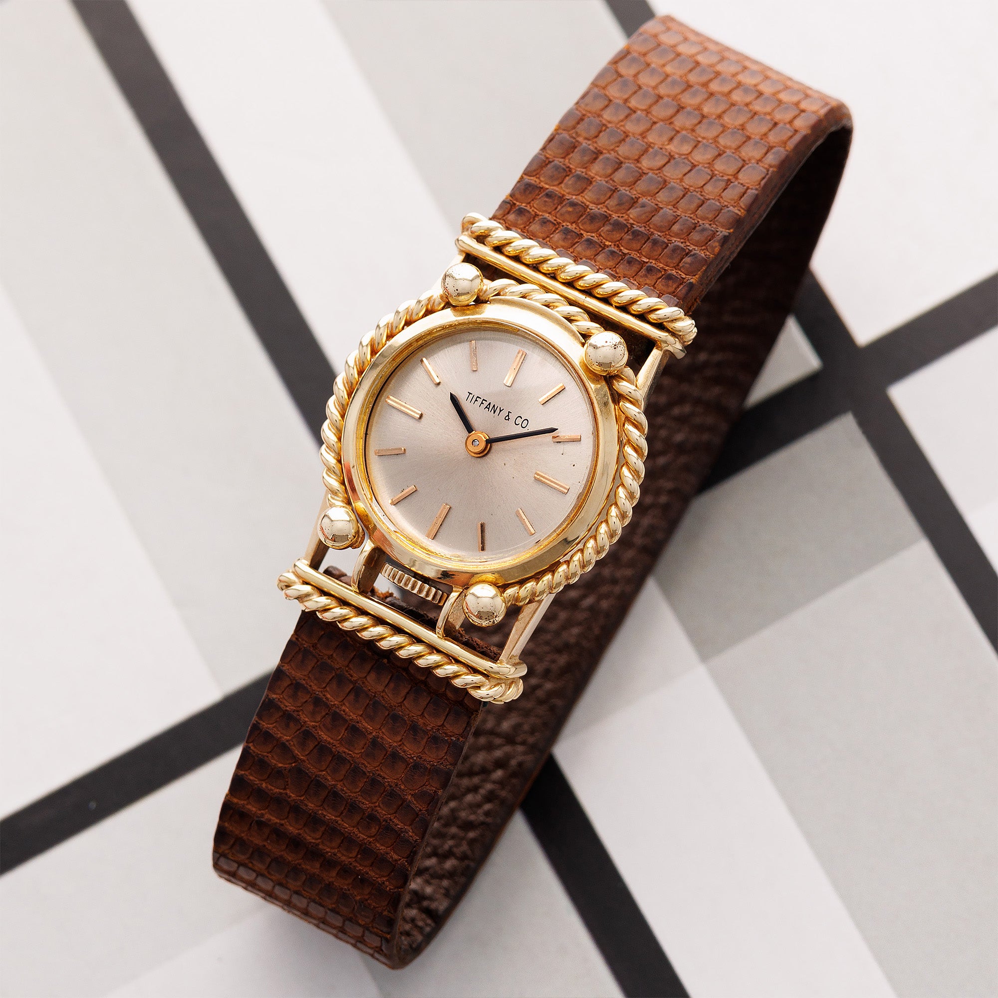 Tiffany & Co. - Tiffany & Co. Schlumberger Yellow Gold Watch with Engraving - The Keystone Watches