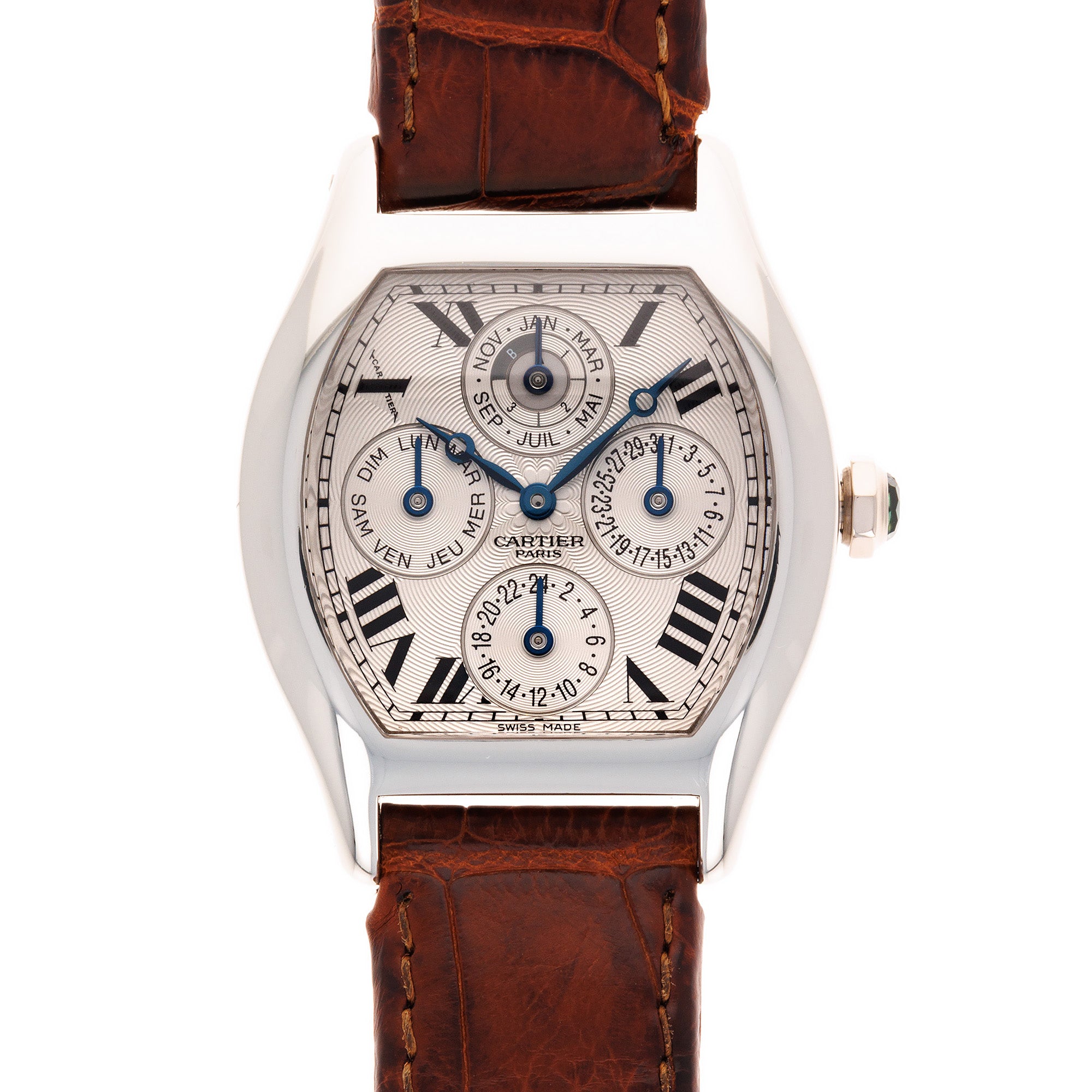 Cartier Platinum Tortue Perpetual Calendar CPCP Watch Ref. 2646