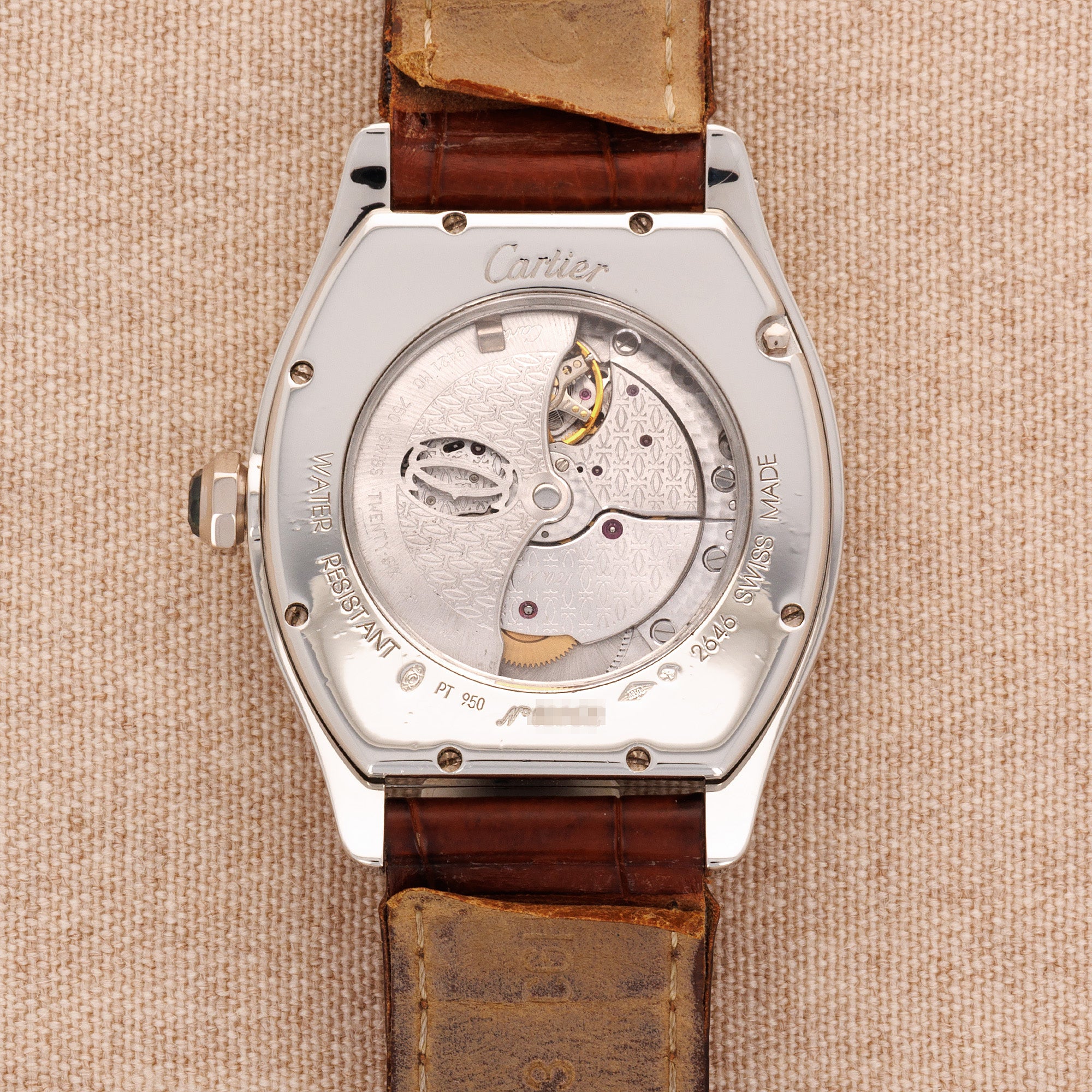 Cartier Platinum Tortue Perpetual Calendar CPCP Watch Ref. 2646