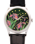 Patek Philippe Platinum Handcraft Watch Ref. 5077 with Enamel Iris and Night Fireflies