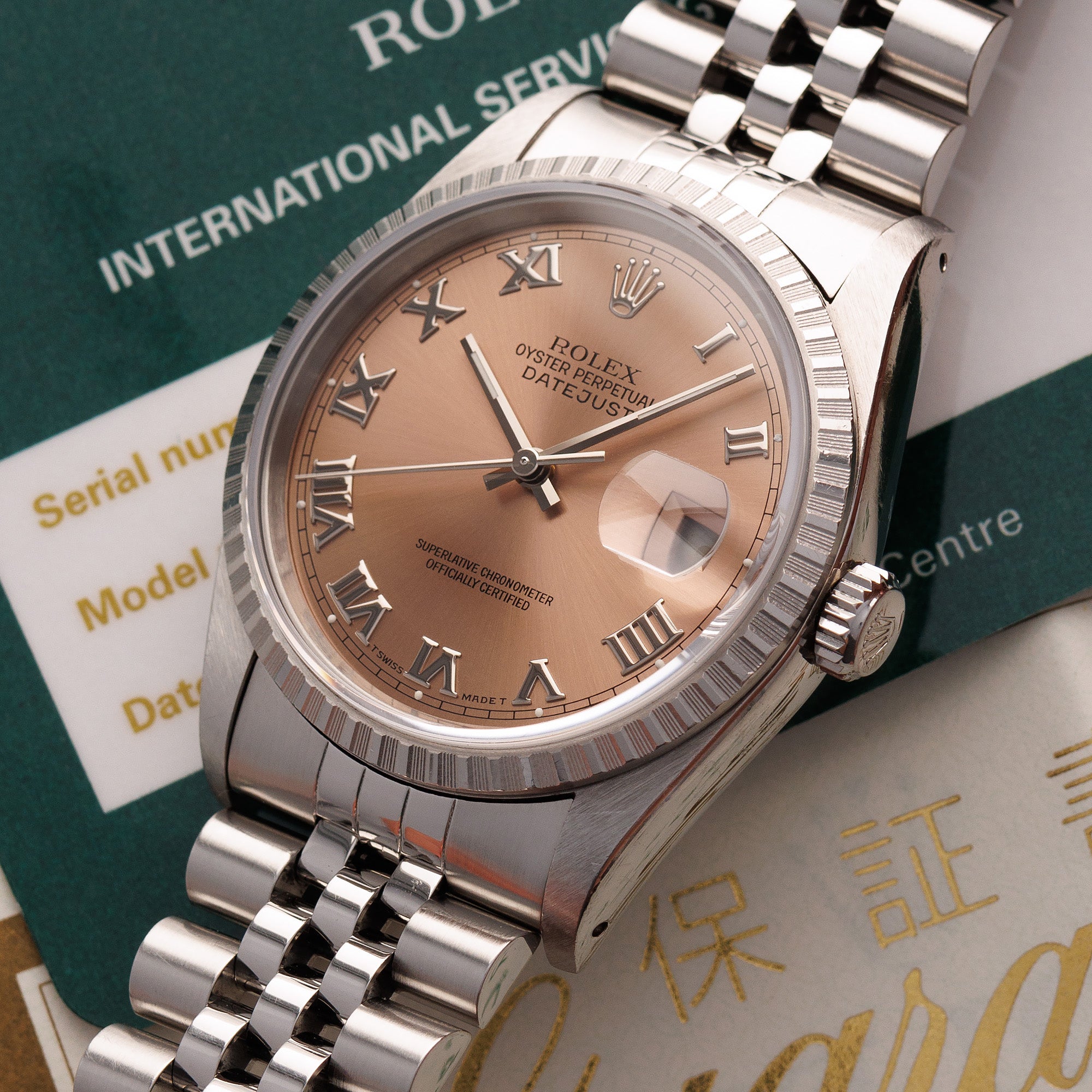 Rolex Steel Datejust Ref. 16220 with Salmon Dial