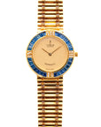 Corum Yellow Gold Romulus Bamboo Watch with Sapphires