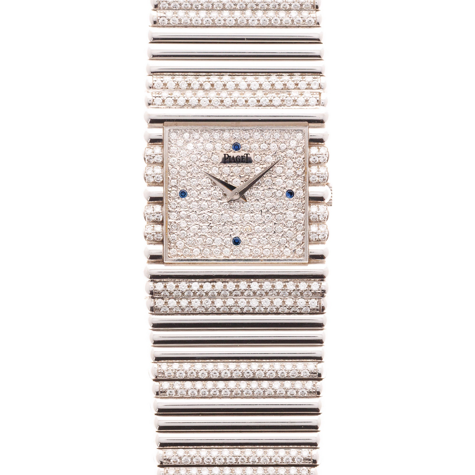 Piaget White Gold Emperador with Pave and Sapphire Dial Ref. 9131C