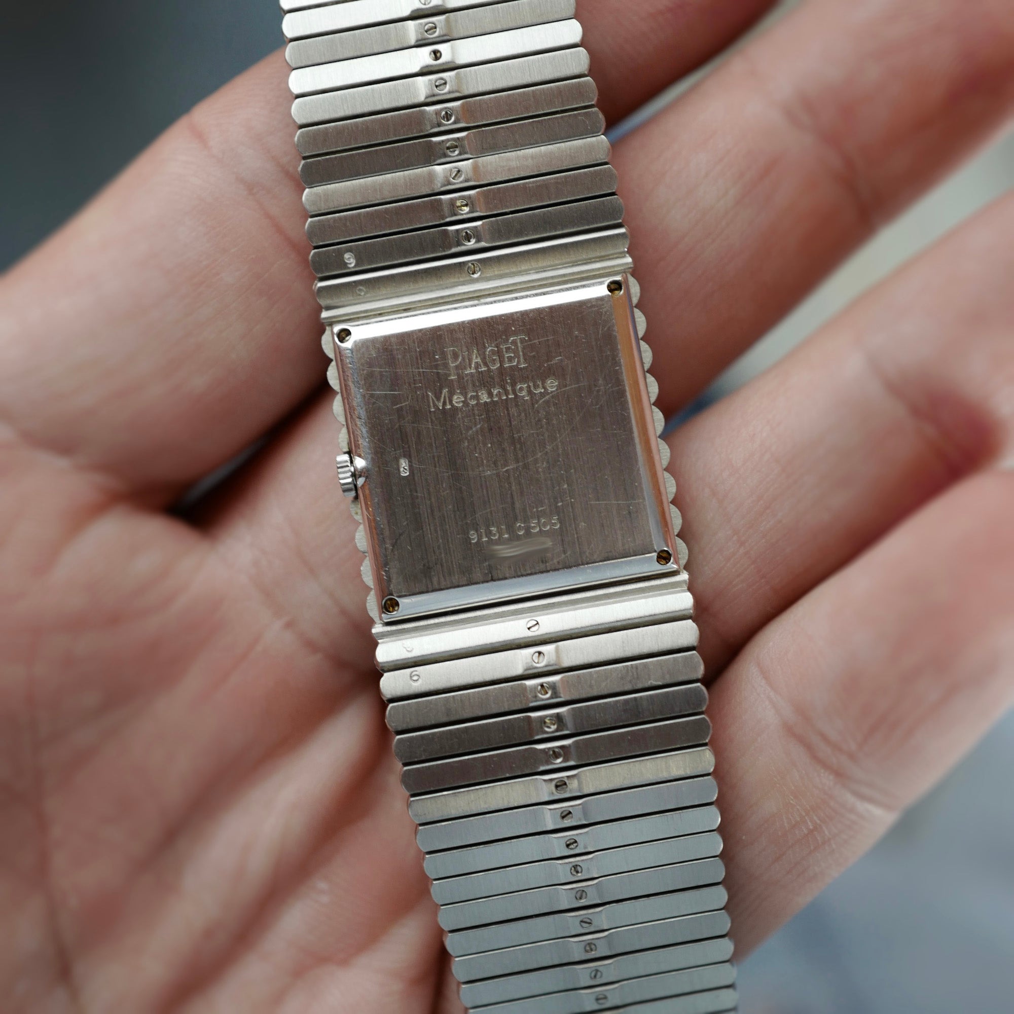 Piaget White Gold Emperador with Pave and Sapphire Dial Ref. 9131C