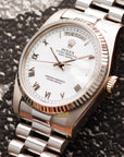 Rolex White Gold Day-Date Watch Ref. 18039 White Roman Dial