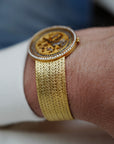 Audemars Piguet Yellow Gold Skeleton Watch with Diamonds and Sapphires