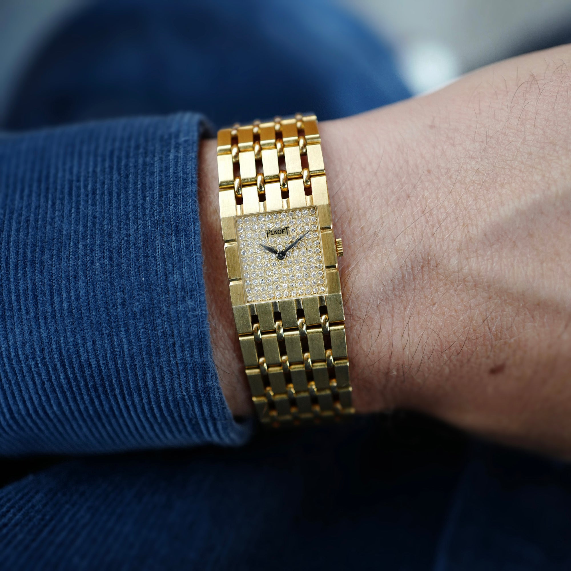 Piaget Yellow Gold Dancer Watch Ref. 9131 with Pave with Ruby Markers