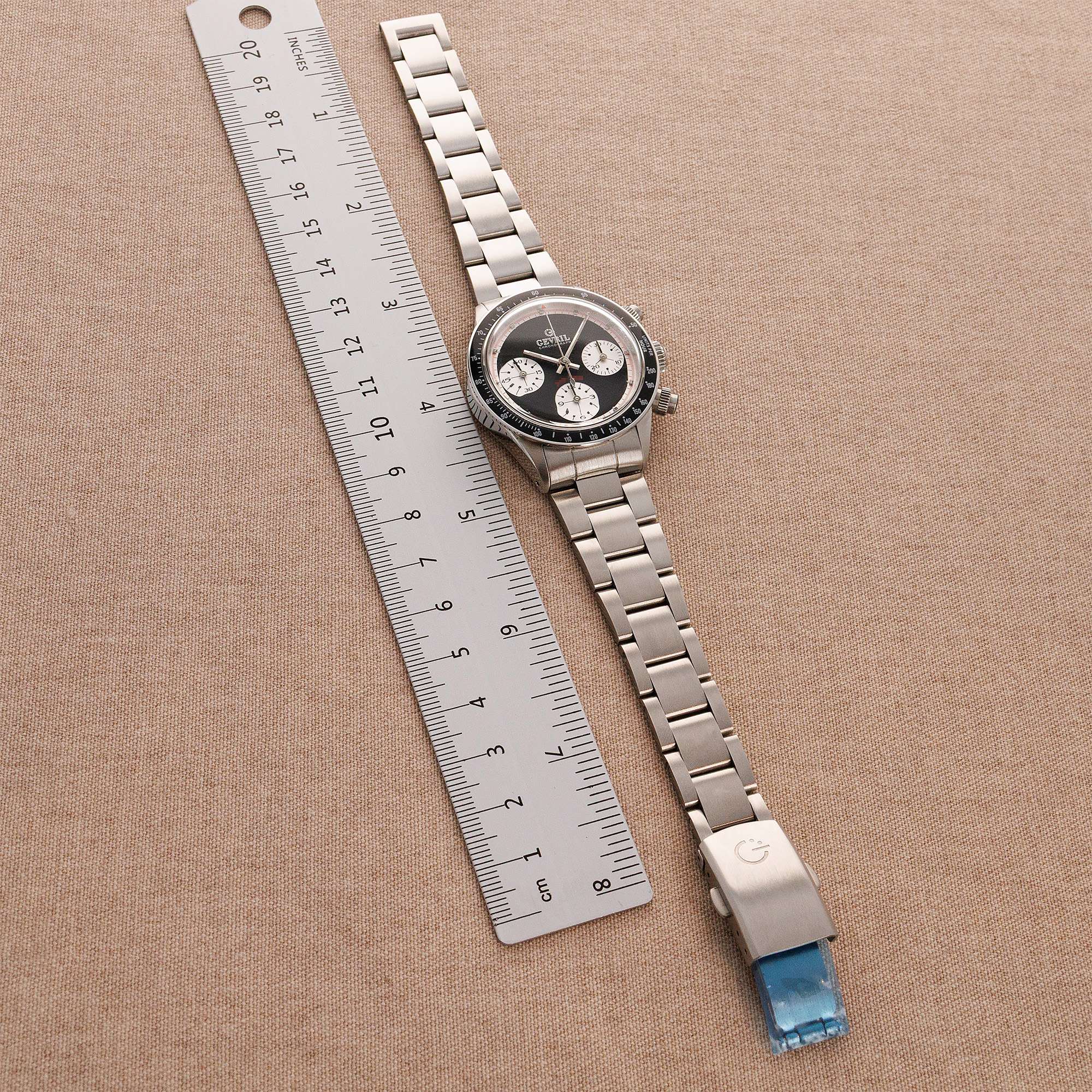 Gevril Steel Tribeca Chronograph Black in New Condition