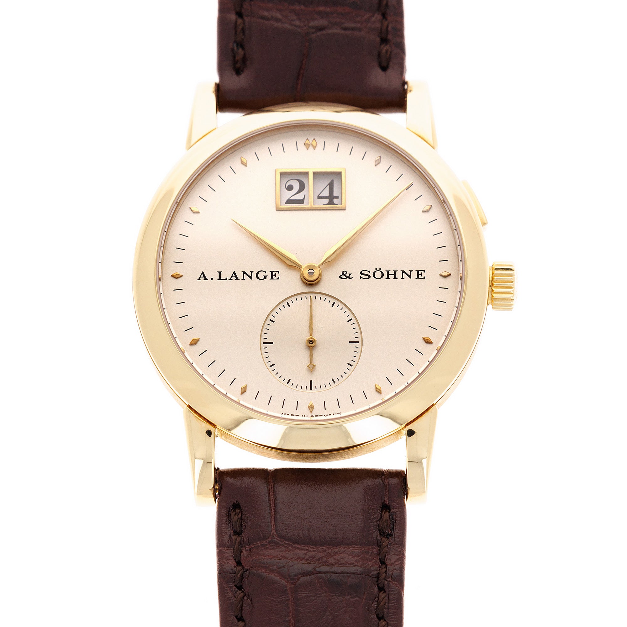 A. Lange & Sohne Yellow Gold Saxonia 1st Series Solid Back Watch Ref. 102.001