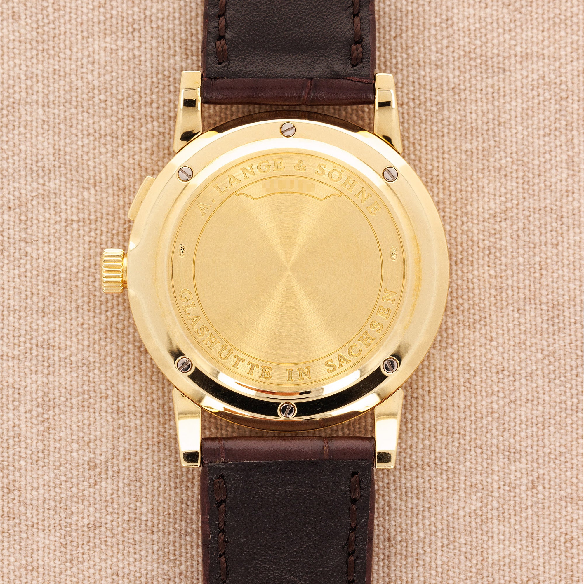 A. Lange & Sohne Yellow Gold Saxonia 1st Series Solid Back Watch Ref. 102.001