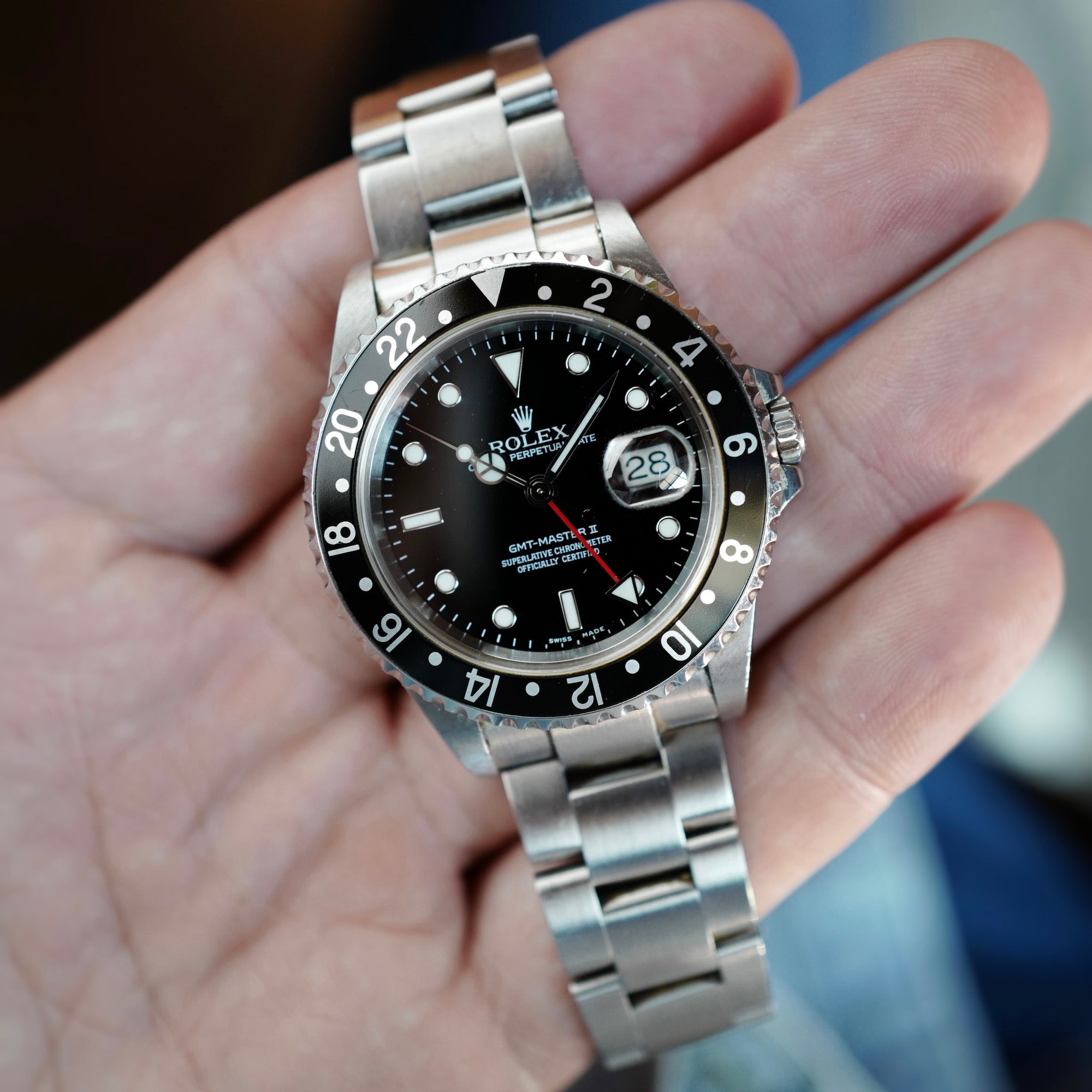 Gmt master 2 black bezel best sale