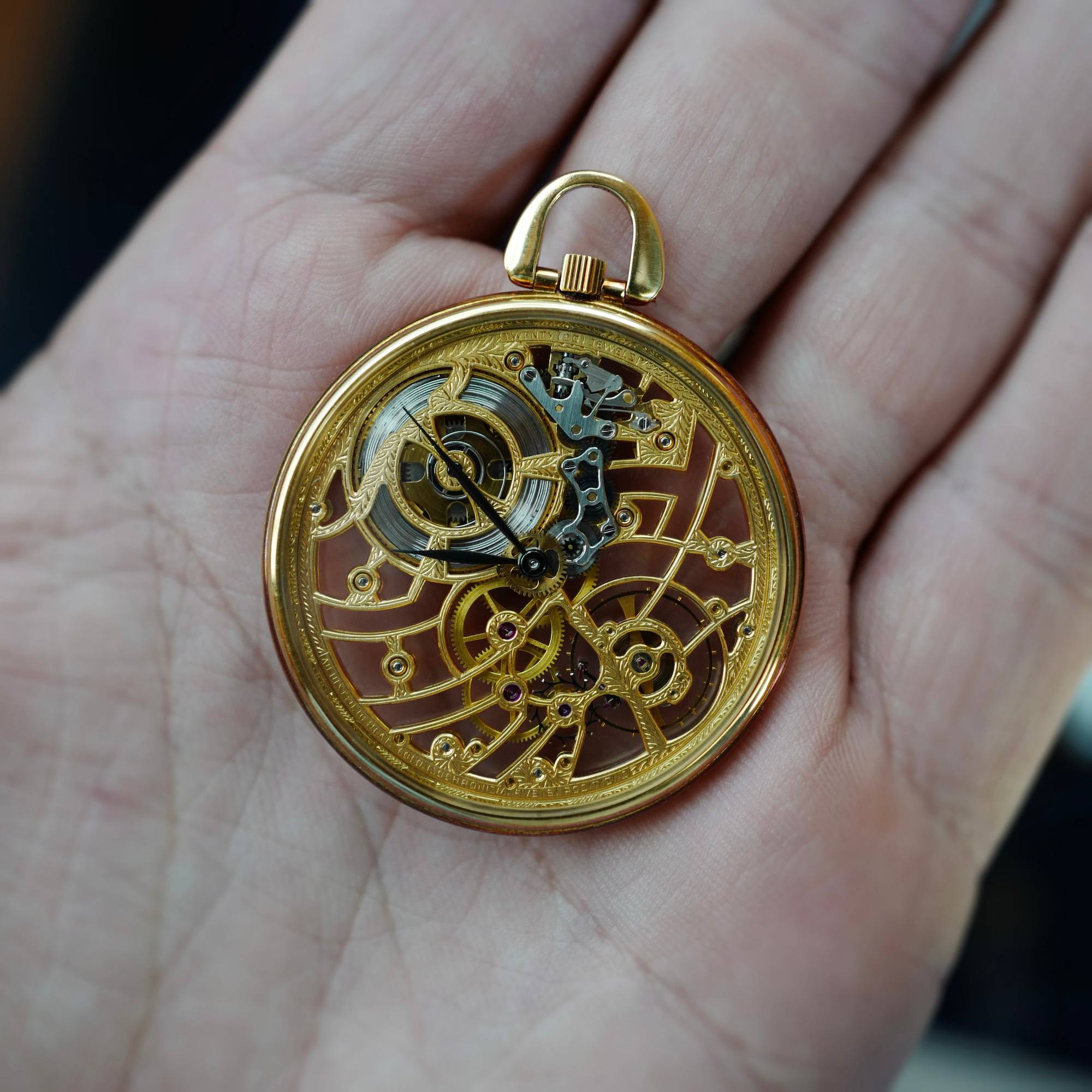 Audemars Piguet Yellow Gold Skeletonized Pocket Watch