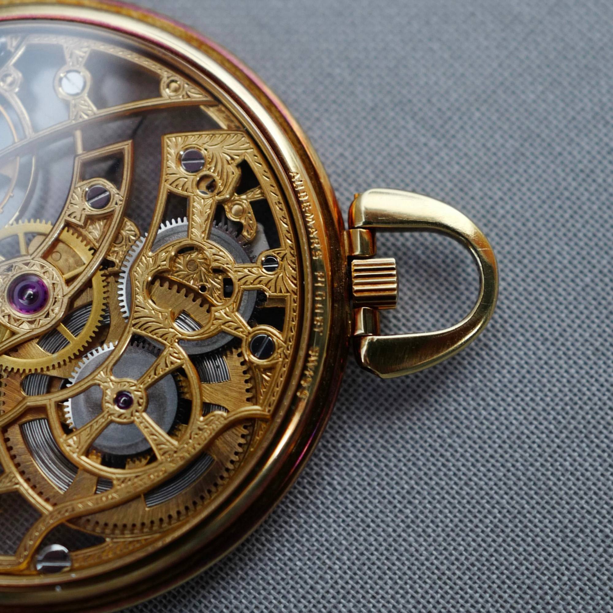 Audemars Piguet Yellow Gold Skeletonized Pocket Watch