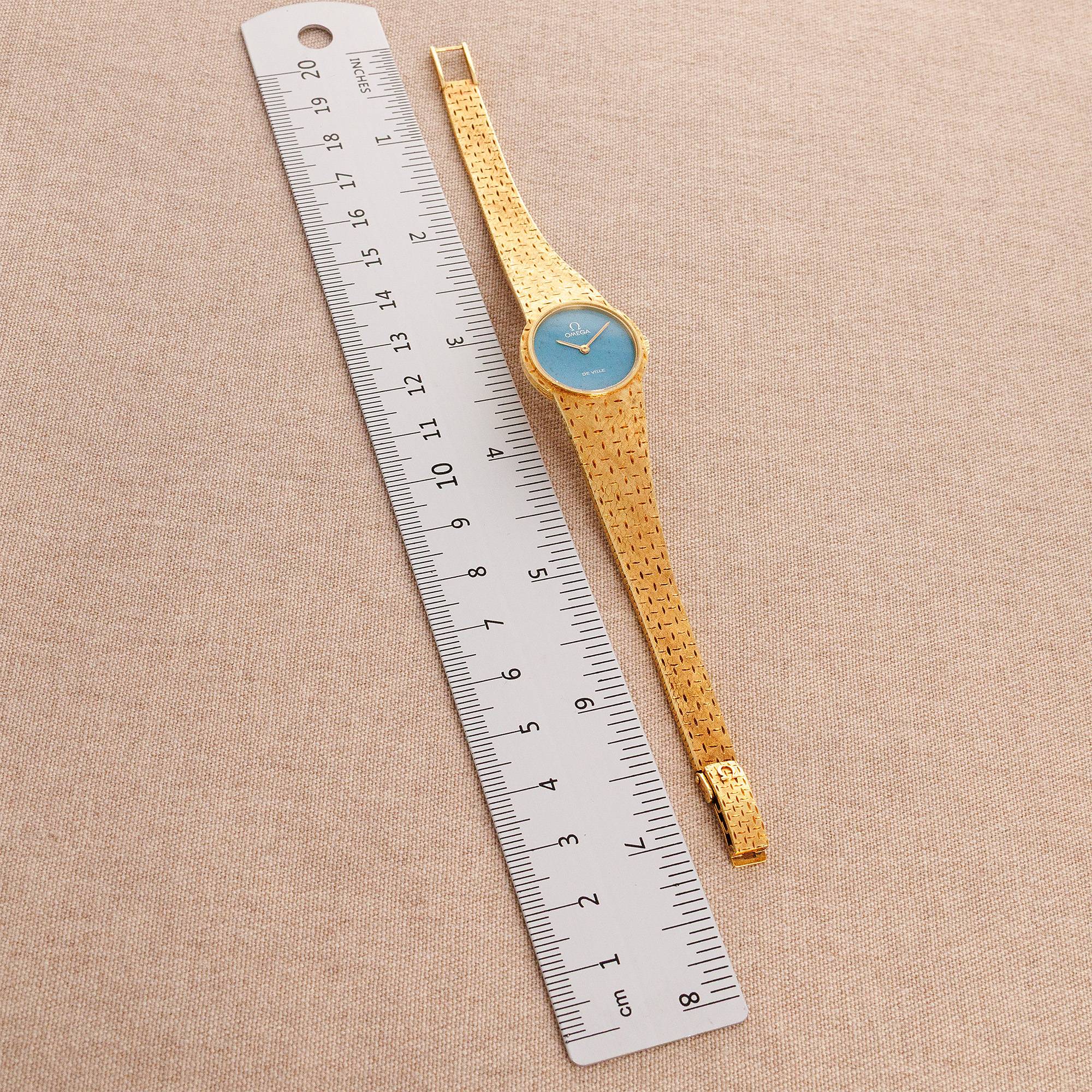 Omega - Omega Yellow Gold DeVille Watch Ref. 7257 with Turquoise Dial - The Keystone Watches