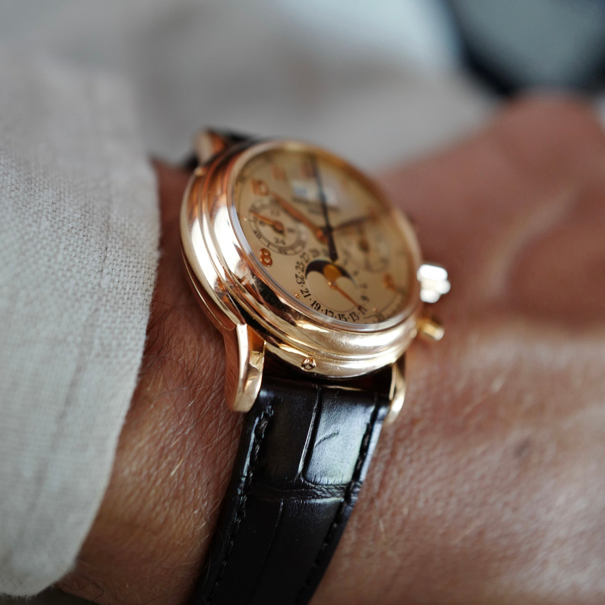Patek Philippe Rose Gold Split Seconds Perpetual Calendar Watch Ref. 5004