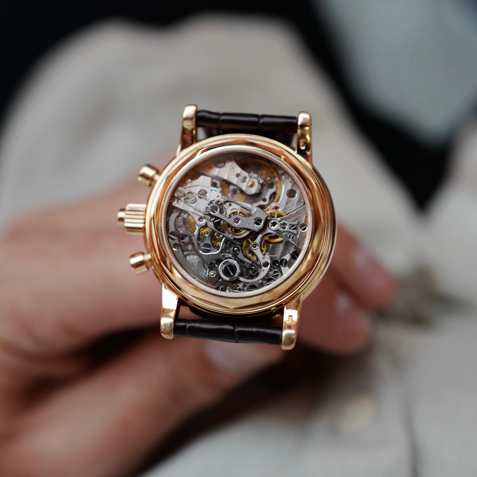 Patek Philippe Rose Gold Split Seconds Perpetual Calendar Watch Ref. 5004