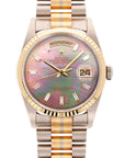 Rolex Tridor Day-Date Ref. 18239 with Mother of Pearl and Baguette Diamond Dial