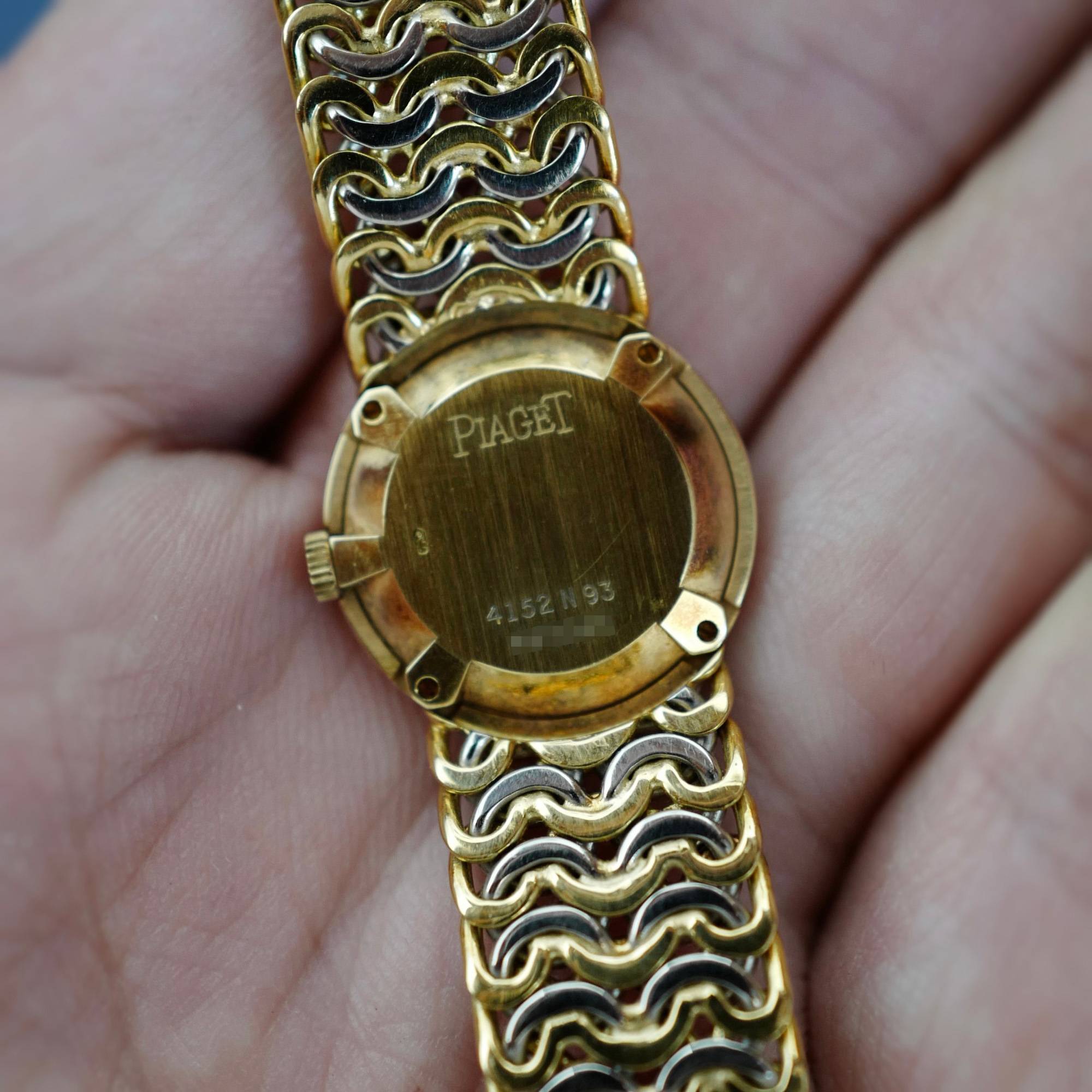 Piaget - Piaget Two-Tone Bracelet Watch Ref. 4152 with Onyx, Diamond and Mother of Pearl Dial - The Keystone Watches