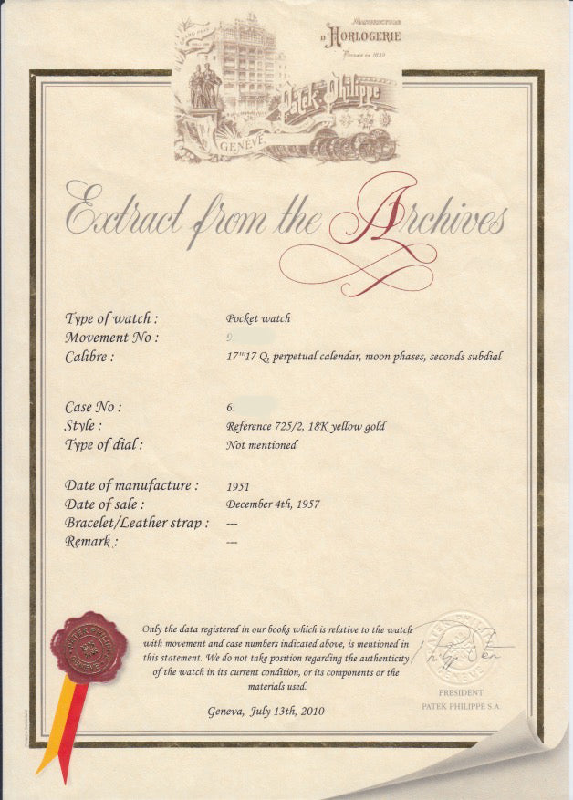 Patek Philippe - Patek Philippe Yellow Gold Perpetual Calendar Pocket Watch Ref. 725/2 - The Keystone Watches