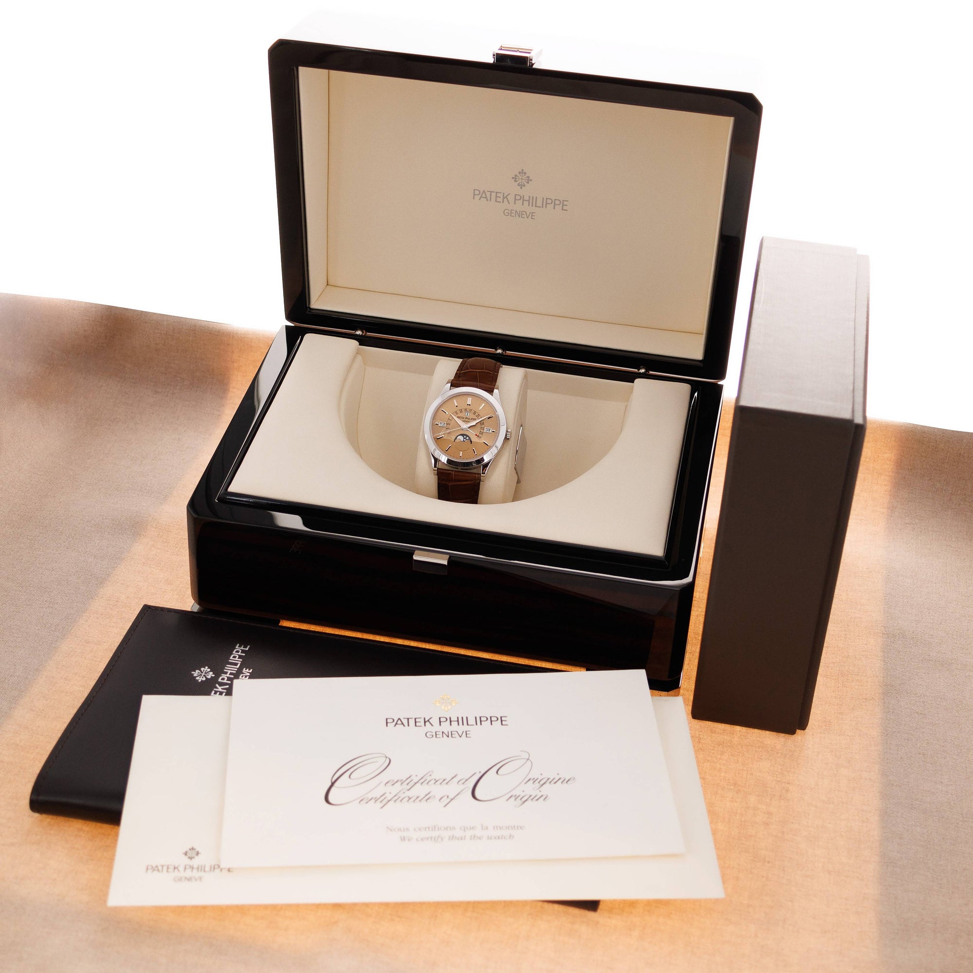 Patek Philippe - Patek Philippe Platinum Perpetual Calendar Ref. 5496 with Box and Papers - The Keystone Watches