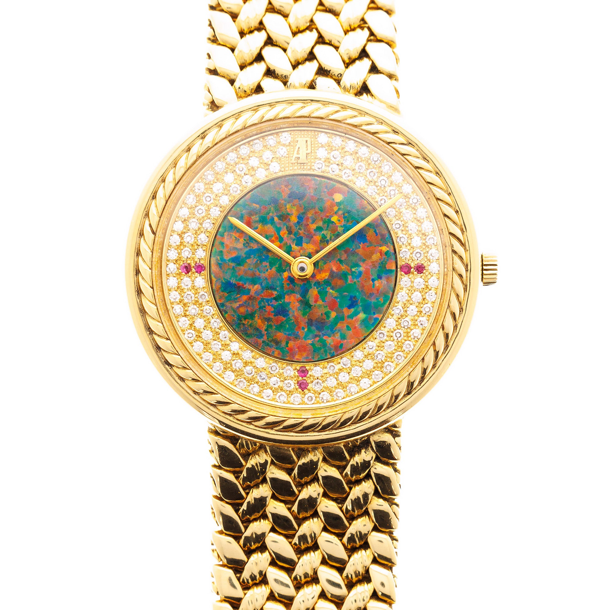 Audemars Piguet Yellow Gold Vintage Opal and Pave Watch