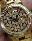 Rolex Yellow Gold Day-Date Oysterquartz 19058 with Honeycomb Pave Diamond Dial (Private Sale)