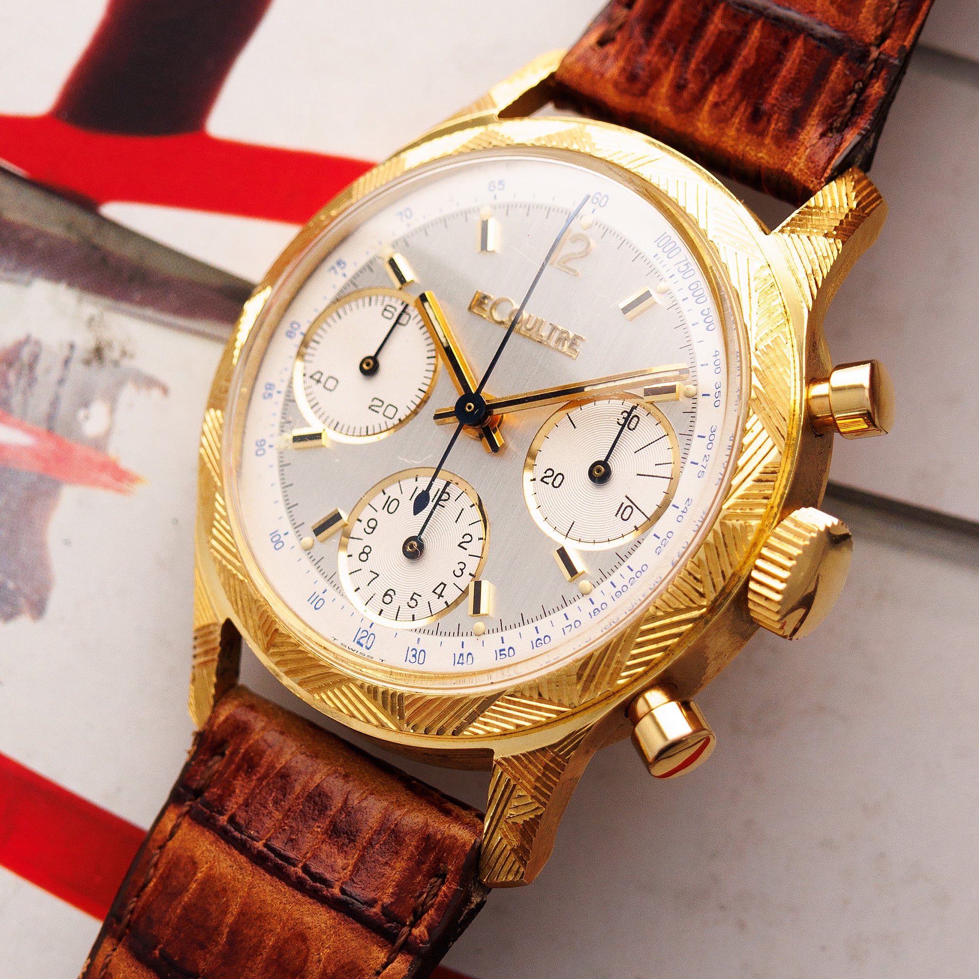 Jaeger LeCoultre Yellow Gold Chronograph Valjoux 72