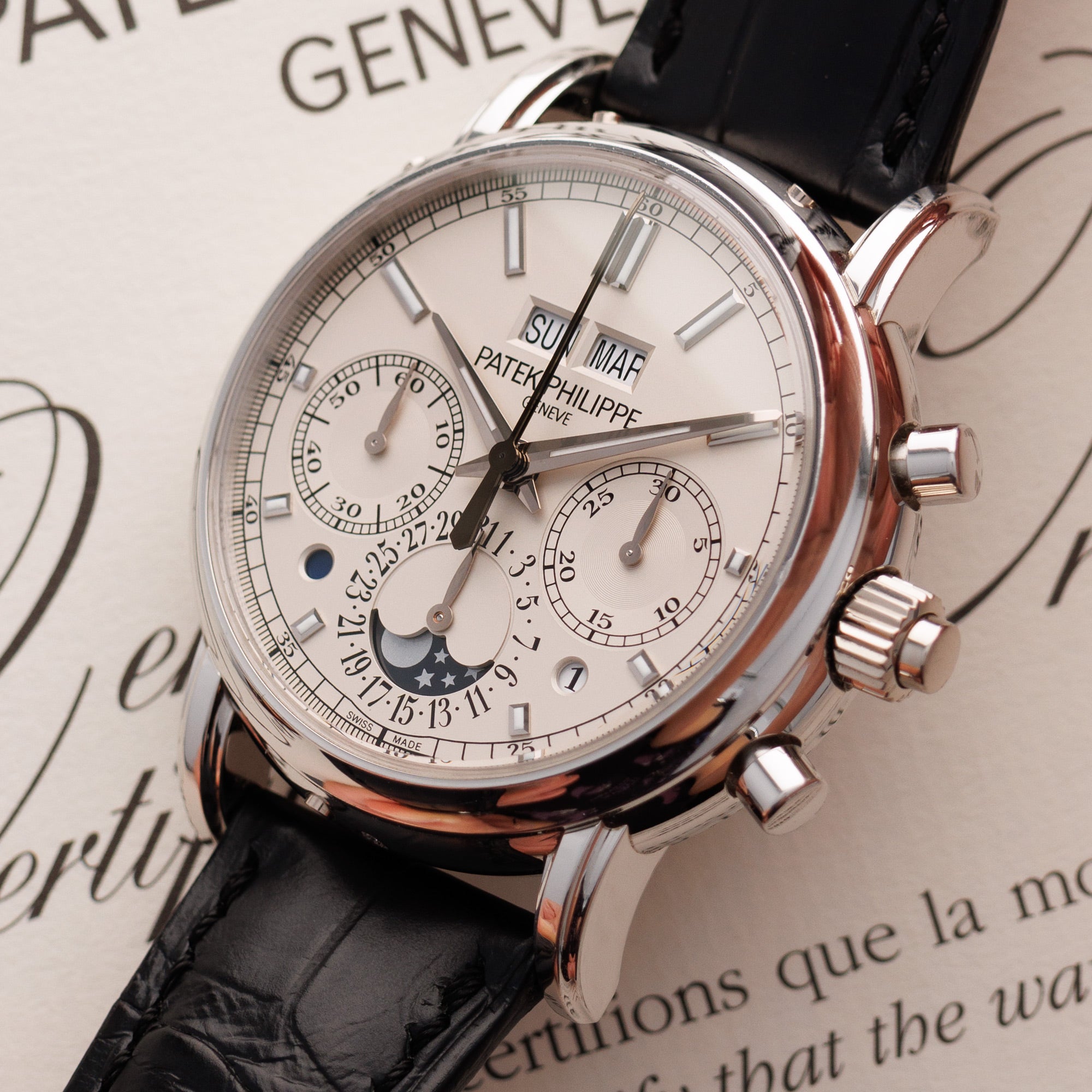 Patek Philippe Platinum Perpetual Calendar Split Seconds Watch Ref. 5204