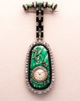 Jaeger Lecoultre Jade Diamond Onyx Pendant Watch, Art Deco (Objet)