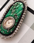 Jaeger Lecoultre Jade Diamond Onyx Pendant Watch, Art Deco (Objet)