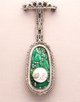 Jaeger Lecoultre Jade Diamond Onyx Pendant Watch, Art Deco (Objet)