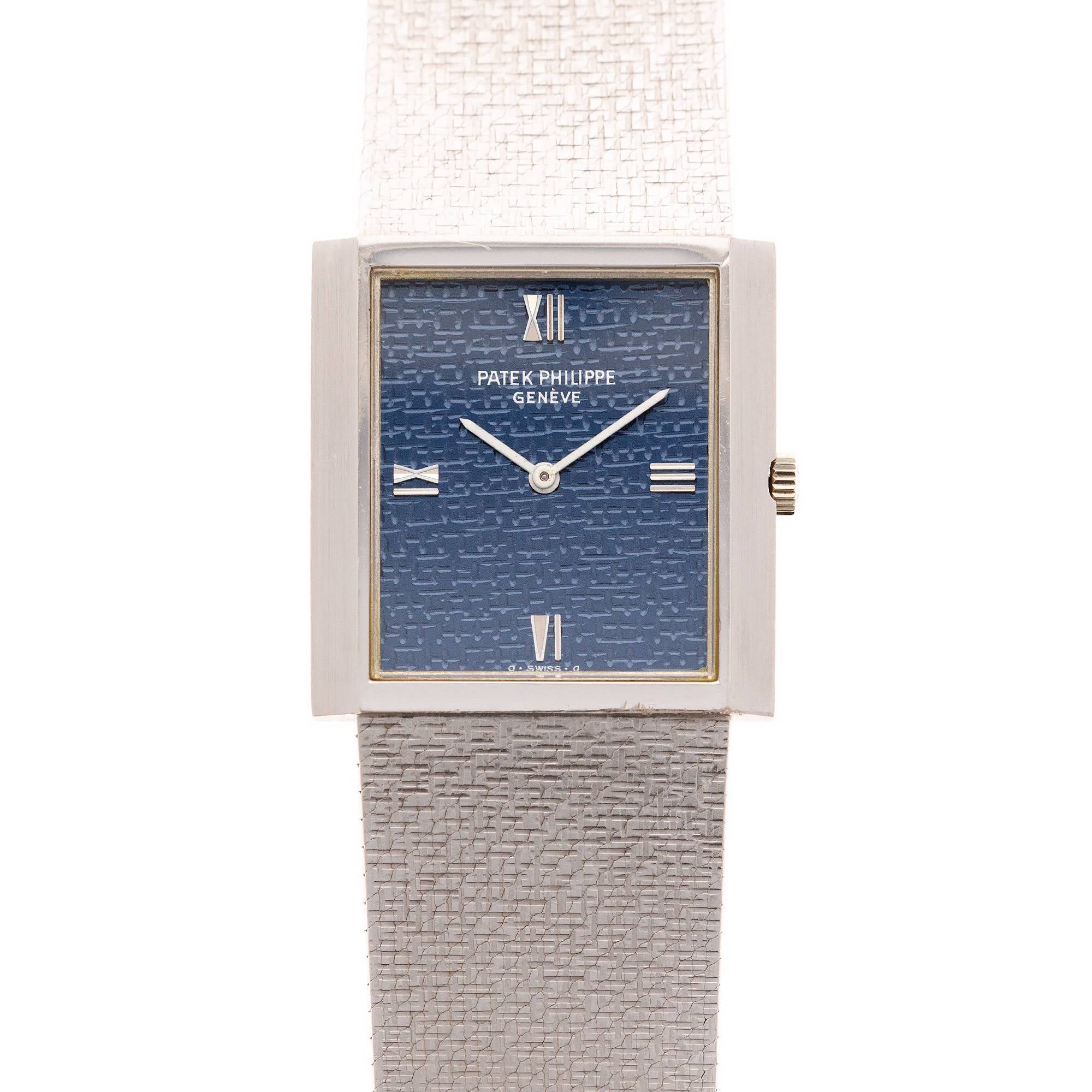 Patek Philippe White Gold Gondolo Ref. 3571 with Textured Blue Dial and JPE Bracelet