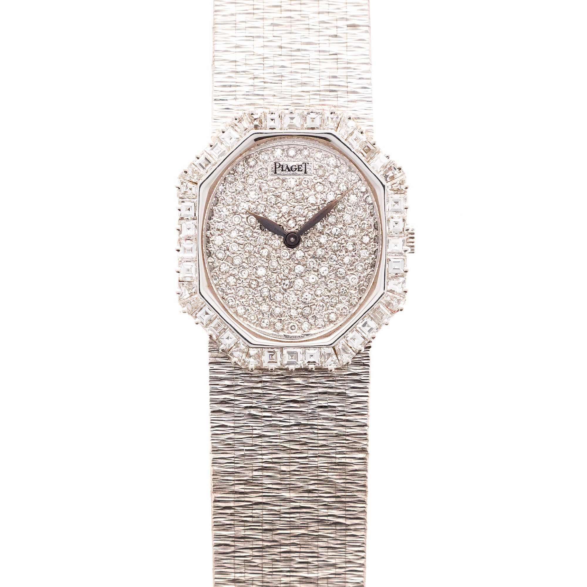 Piaget - Piaget White Pave and Baguette Bezel Watch Ref. 93414A6 - The Keystone Watches