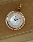 Piaget Yellow Gold and Diamond Pocket Watch with Mother of Pearl and Diamond Dial