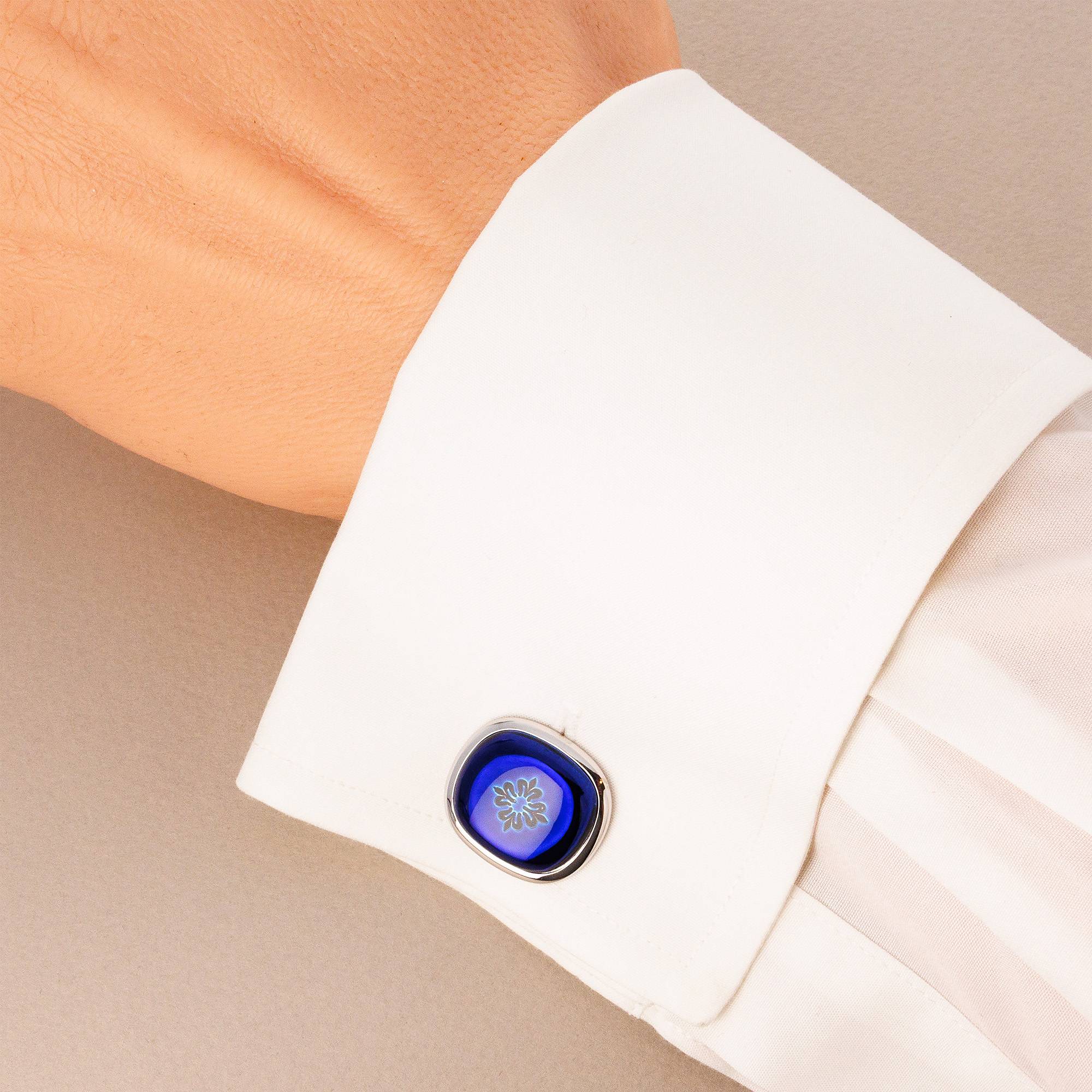 Patek Philippe - Patek Philippe Ellipse Blue Cufflinks and Tie Clip Set (Objet) - The Keystone Watches