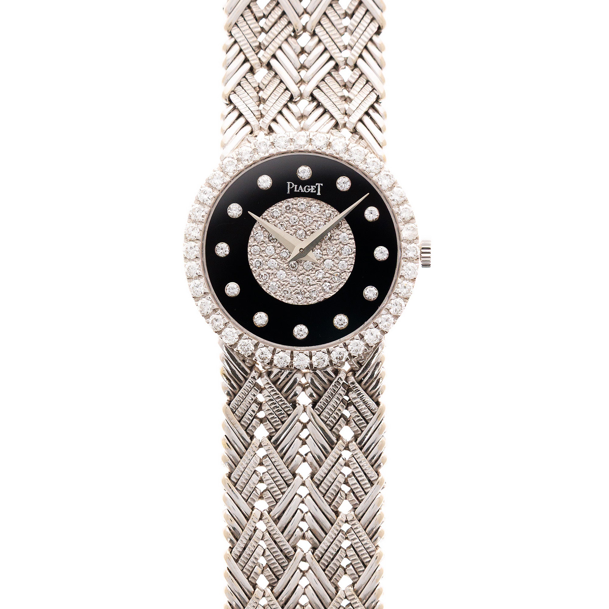 Piaget - Piaget White Gold Bracelet Watch with Onyx and Diamond Dial - The Keystone Watches