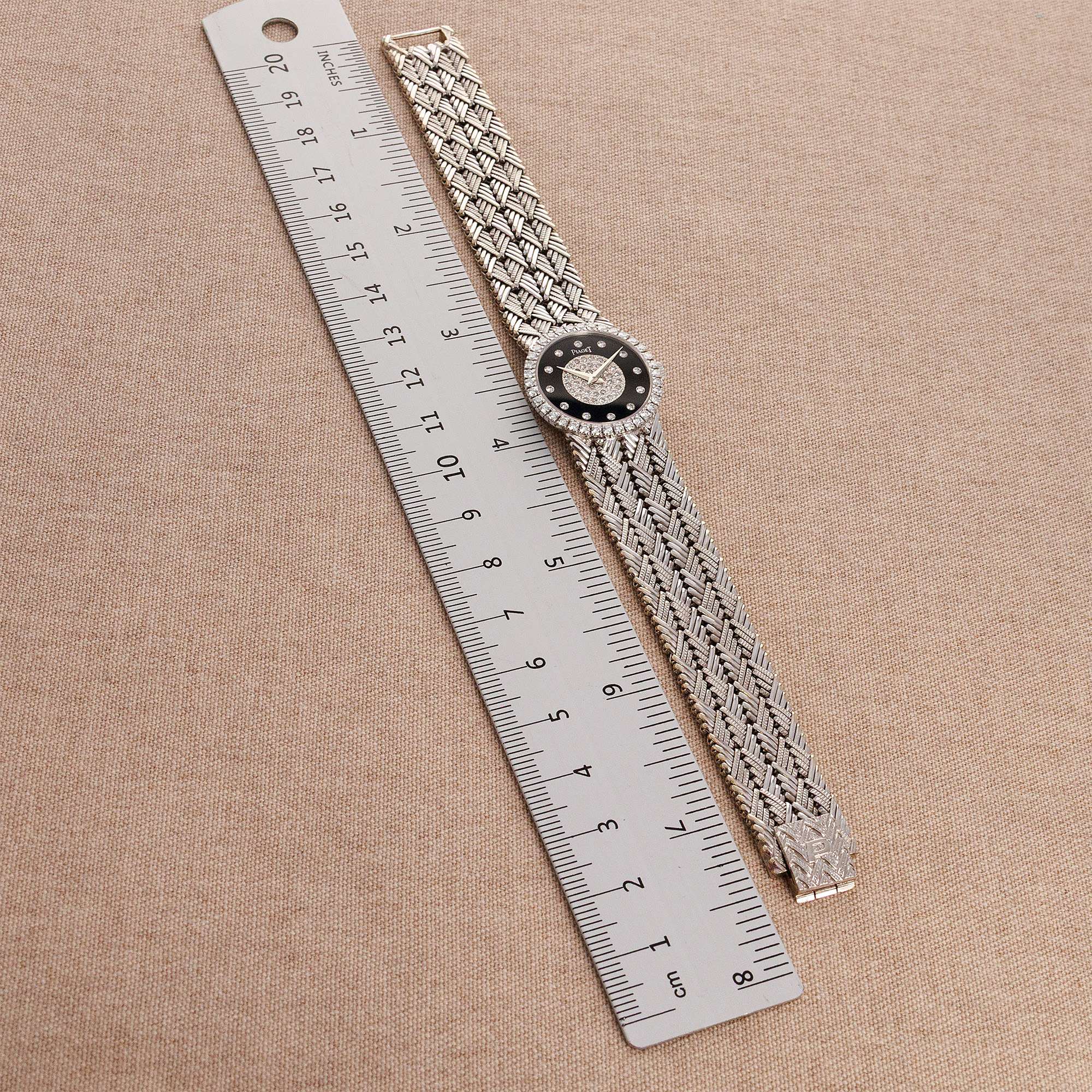Piaget - Piaget White Gold Bracelet Watch with Onyx and Diamond Dial - The Keystone Watches