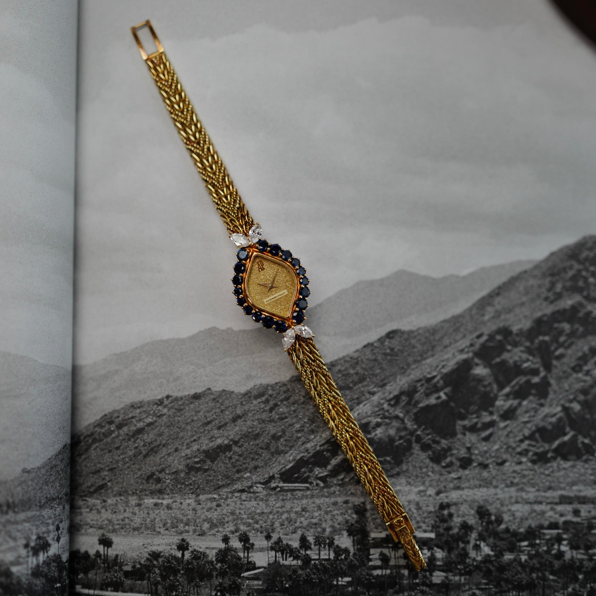 Audemars Piguet Yellow Gold Ladies Diamond and Sapphire Bracelet Watch