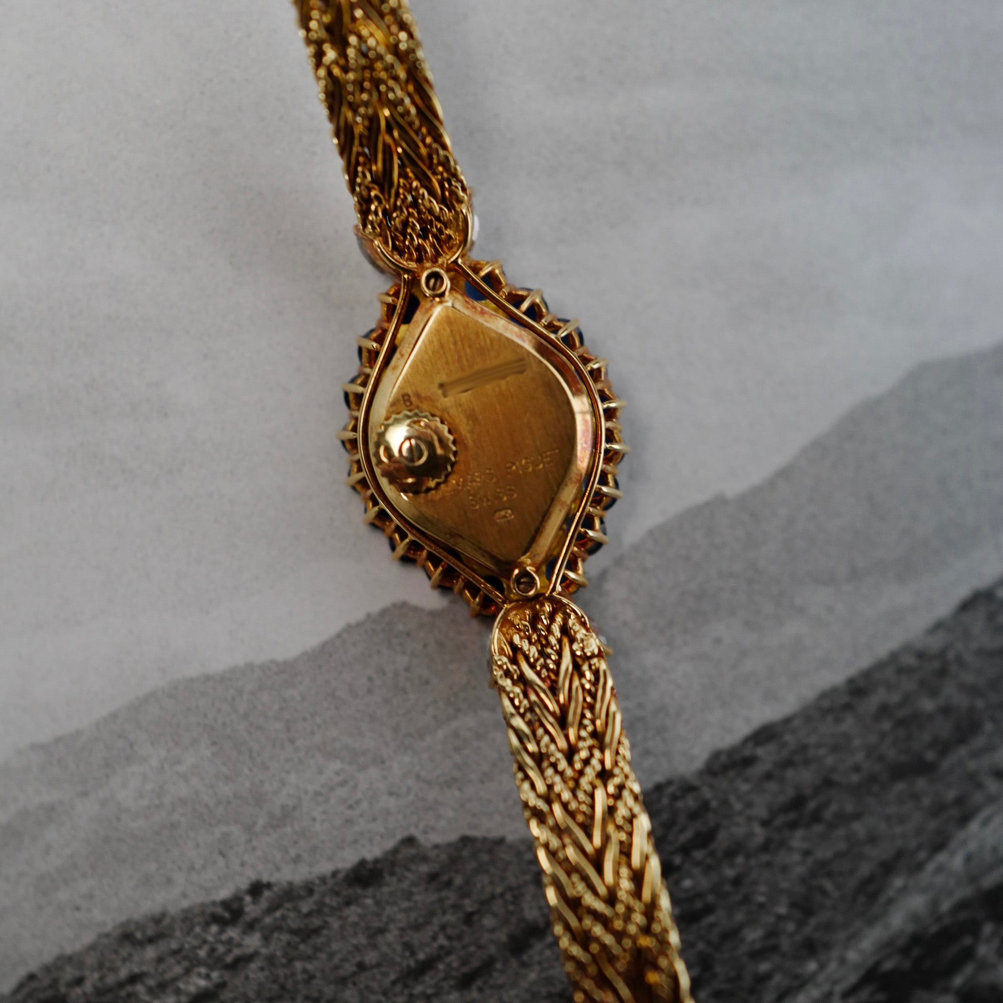 Audemars Piguet Yellow Gold Ladies Diamond and Sapphire Bracelet Watch