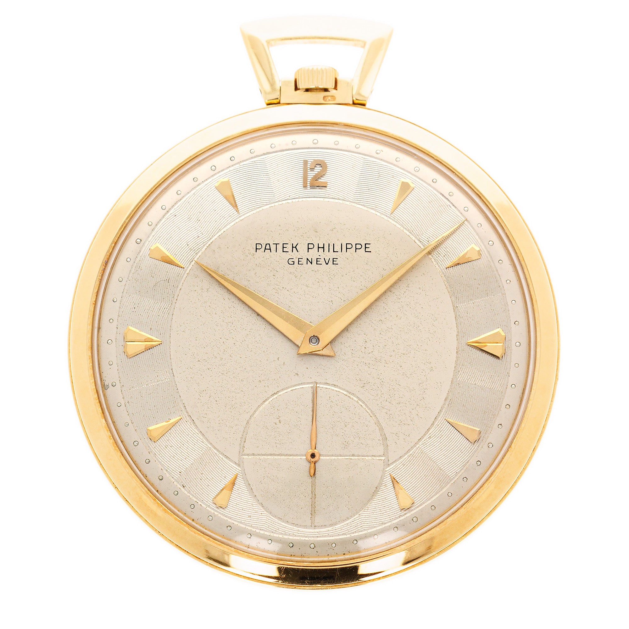 Patek Philippe - Patek Philippe Yellow Gold Pocket Watch with Guilloche Dial - The Keystone Watches