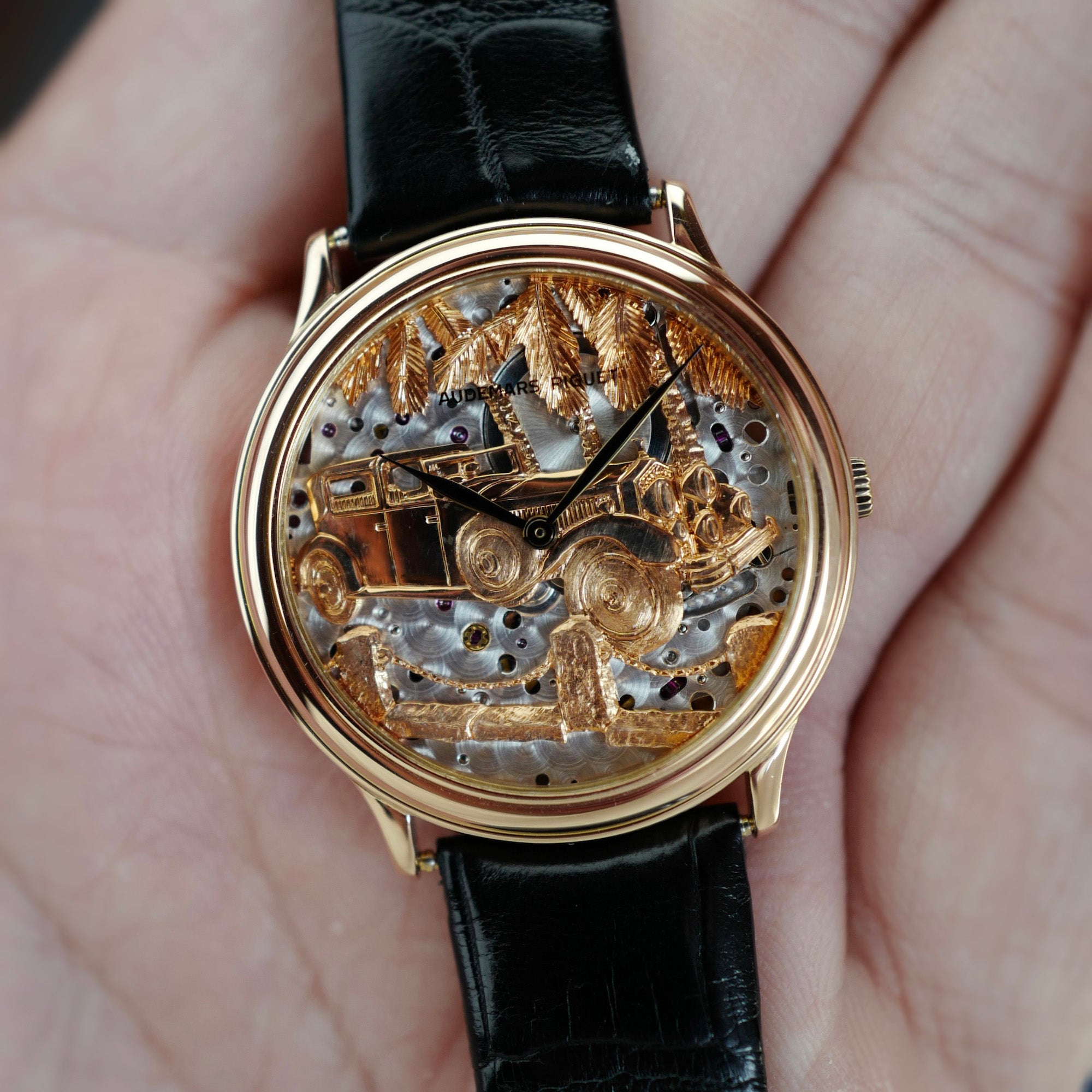 Audemars Piguet Rose Gold Rolls Royce Phantom Skeleton Dial Watch Ref. 14677