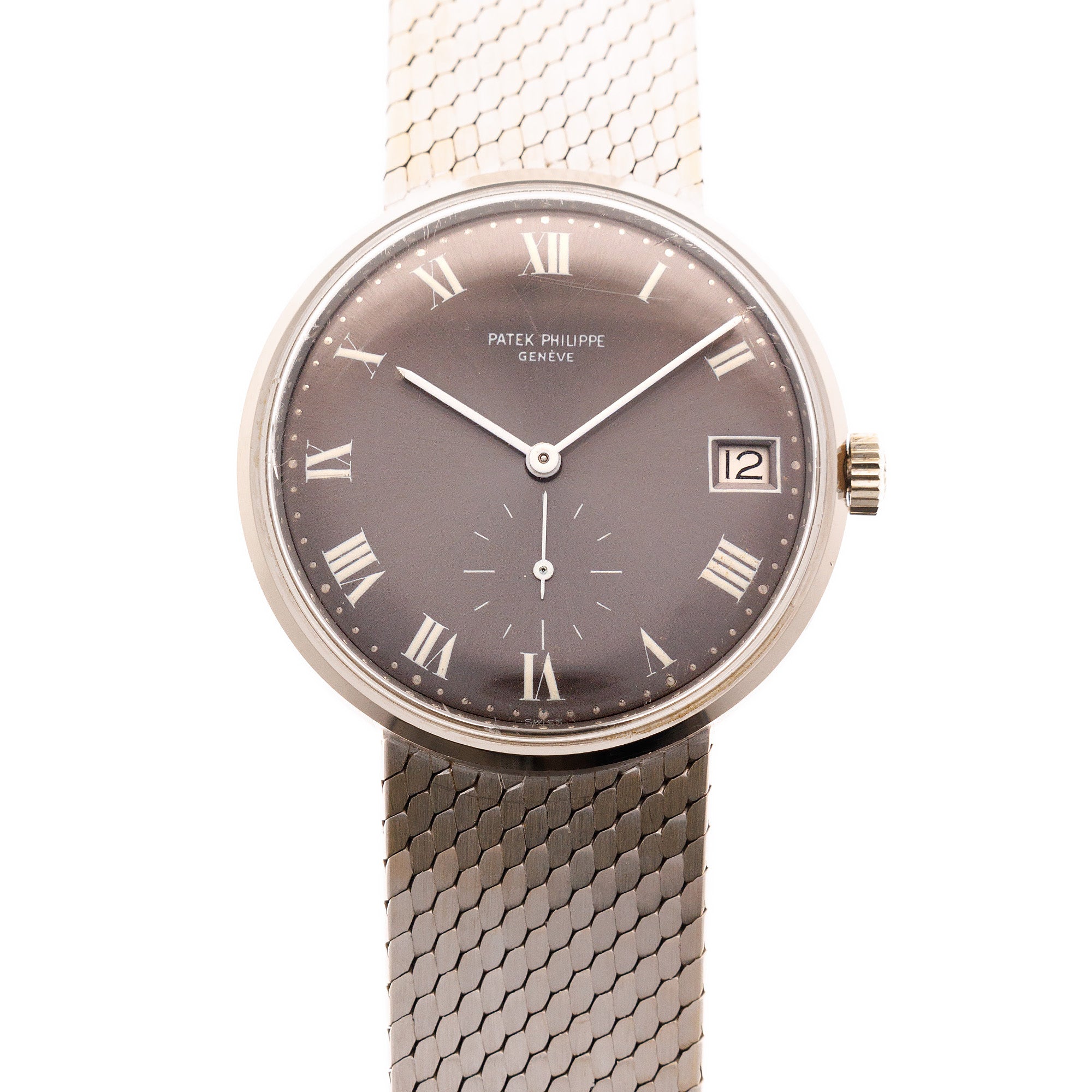 Patek Philippe White Gold Calatrava Watch with Unusual Grey Dial Watch Ref. 3514
