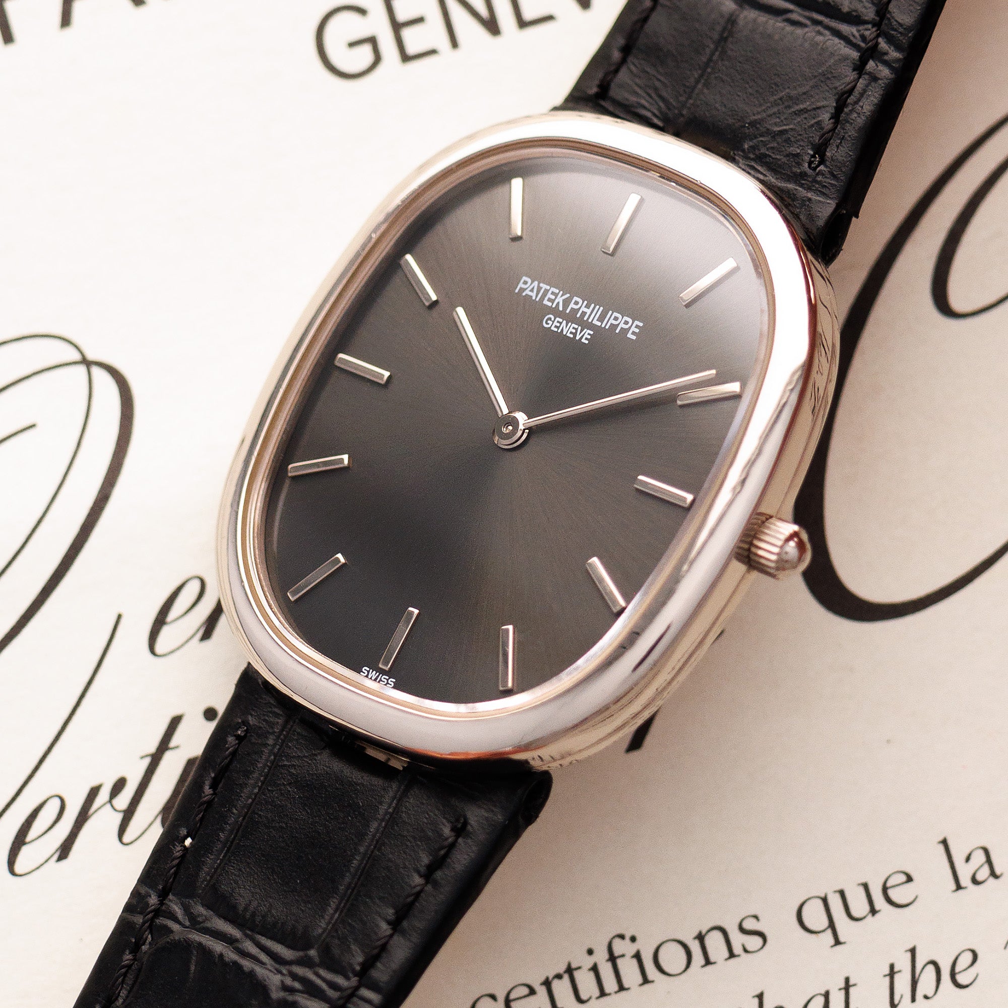 Patek Philippe White Gold Jumbo Ellipse Ref. 3738